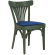 Cabris | Buckelstoel | Hout / Fluweel | Olijfgroen / Blauw | Buckelstoel