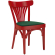 Cabris | Bureaustuhl van bent hout | Hout / Fluweel | Rood / Groen | Bent hout