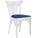 Cabris | Sedia in legno curvato | Legno / Velluto | Bianco / Blu | Legno curvato