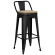 CALIFORNIA | Tolix Barstol | Svart | Metall | + Ryggstöd, Sits i Ek