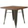 CALIFORNIA | Tolix Stil Tisch | B:T:H 70 x 70 x 78 cm | Wenge & Rost | Quadratisch