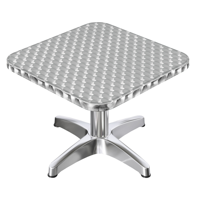 CB | Tavolo da salotto in alluminio | B:T:H 60 x 60 x 42 | Acciaio inox / Alluminio | Pieghevole | Peso aggiuntivo