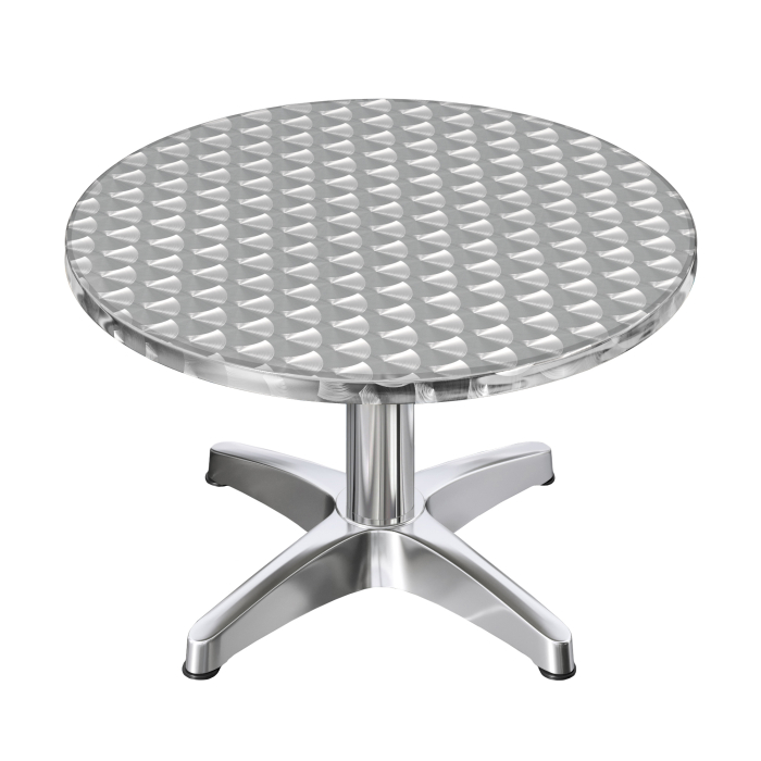 CB | Aluminium Loungetisch | Ø:H 60 x 42 cm | Edelstahl / Aluminium