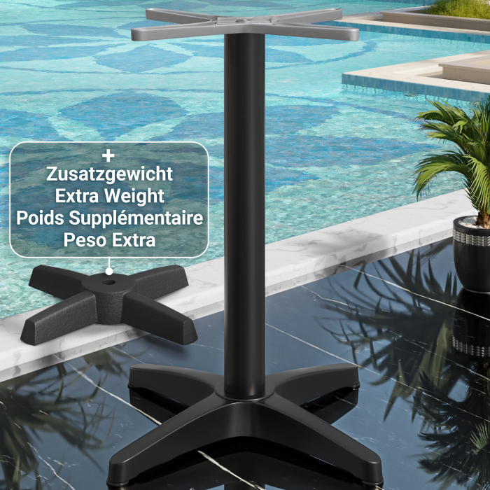 CB | Bistrobarbord i aluminium | 60 x 60 x 111 cm | rustfrit stål / sort | ekstra vægt CB | Bistrobarbord i aluminium | 60 x 60 x 111 cm | rustfrit stål / sort | ekstra vægt