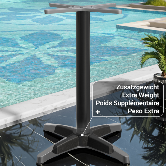 CB | Bistrobarbord i aluminium | 60 x 60 x 111 cm | rustfrit stål / sort | ekstra vægt CB | Bistrobarbord i aluminium | 60 x 60 x 111 cm | rustfrit stål / sort | ekstra vægt