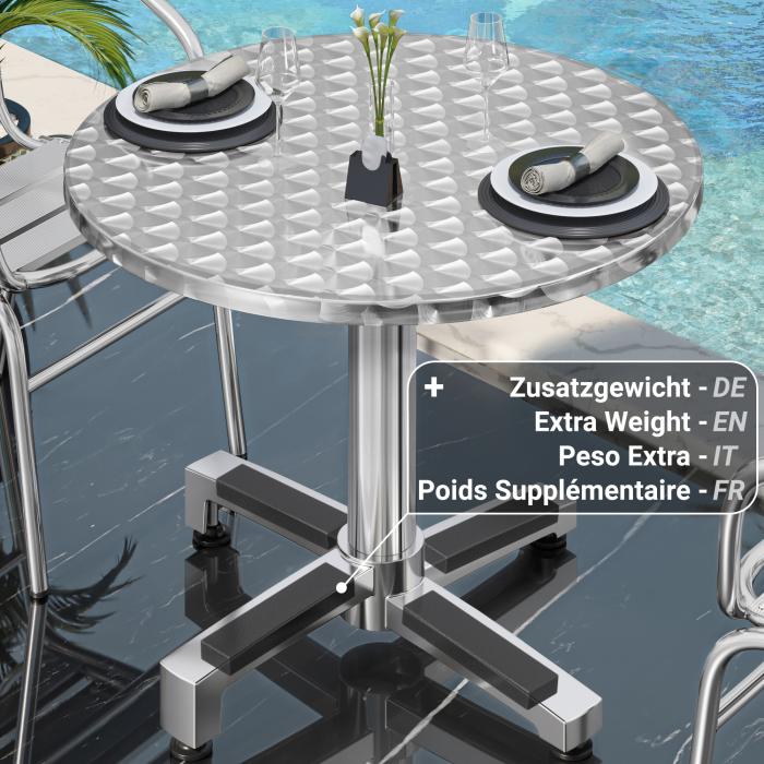 CBC | bistrobord | Ø60xH78cm | rustfritt stål / aluminium | ekstra vekt CBC | bistrobord | Ø60xH78cm | rustfritt stål / aluminium | ekstra vekt