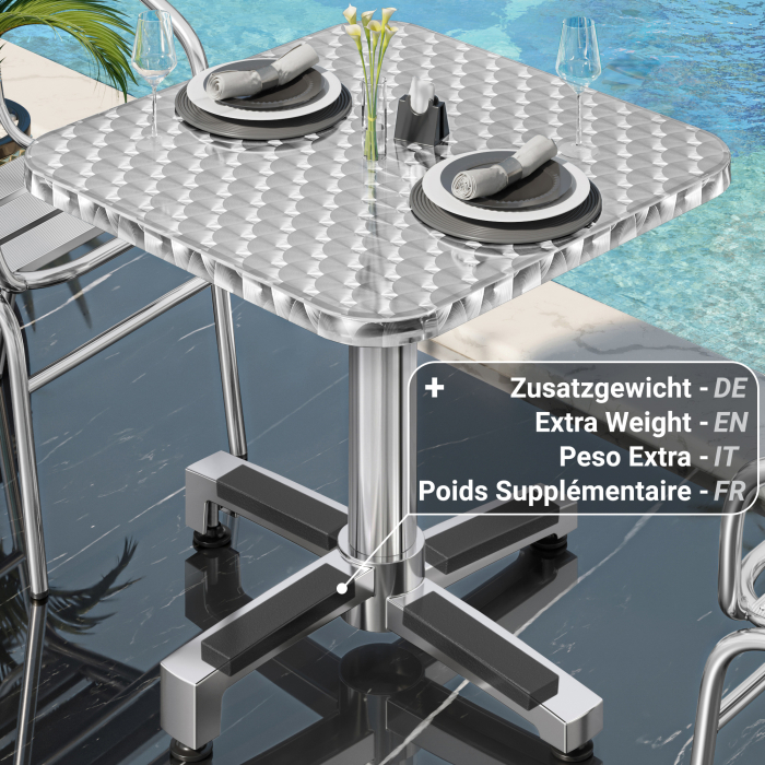 CBC | bistrobord | 60x60xH78cm | rustfritt stål / aluminium | ekstra vekt