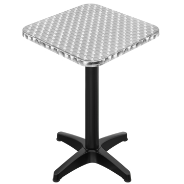 CB | Aluminium bistro bar table | 60 x 60 x 111 cm | stainless steel / black | additional weight