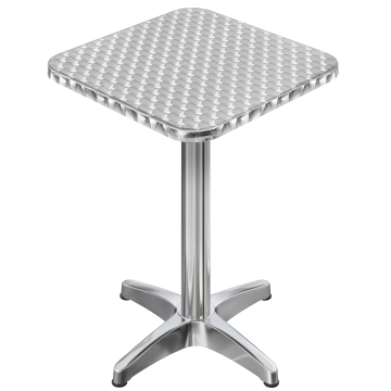 CB | Aluminium Bistro Stehtisch | 60 x 60 x 111 cm | Edelstahl / Aluminium | Klappbar + Zusatzgewicht