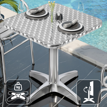 CB | Aluminium Bistro Tisch | B:T:H 60 x 60 x 78 | Quadratisch | Klappbar + Zusatzgewicht