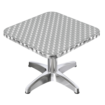 CB | Aluminium Loungetisch | B:T:H 60 x 60 x 42 | Edelstahl / Aluminium