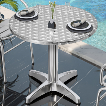 CB | Stainless Steel Bistro Table | Ø:H 60 x 78 cm | Stainless steel | Round
