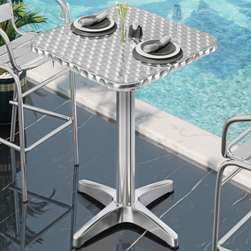 CB | Aluminium Bistro Stehtabell | 60 x 60 x 111 cm | Rustfritt stål / Aluminium