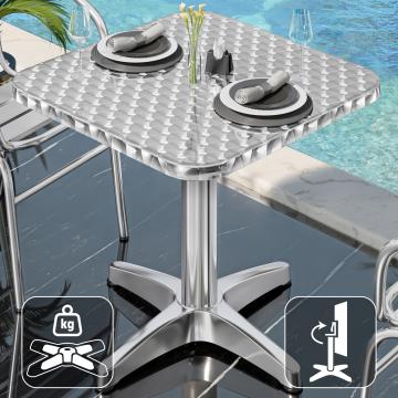 CB | Aluminium Bistro Tisch | B:T:H 60 x 60 x 78 | Quadratisch | Klappbar + Zusatzgewicht