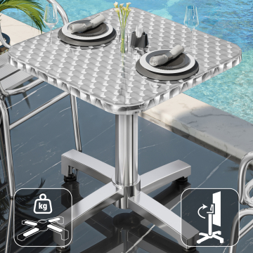 CBC | Tavolo da bistrot | 60x60xH78cm | Acciaio inox / Alluminio | Peso aggiuntivo | Pieghevole
