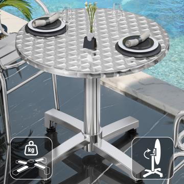 CBC | bistrobord | Ø60xH78cm | rustfritt stål / aluminium | ekstra vekt | Sammenleggbar