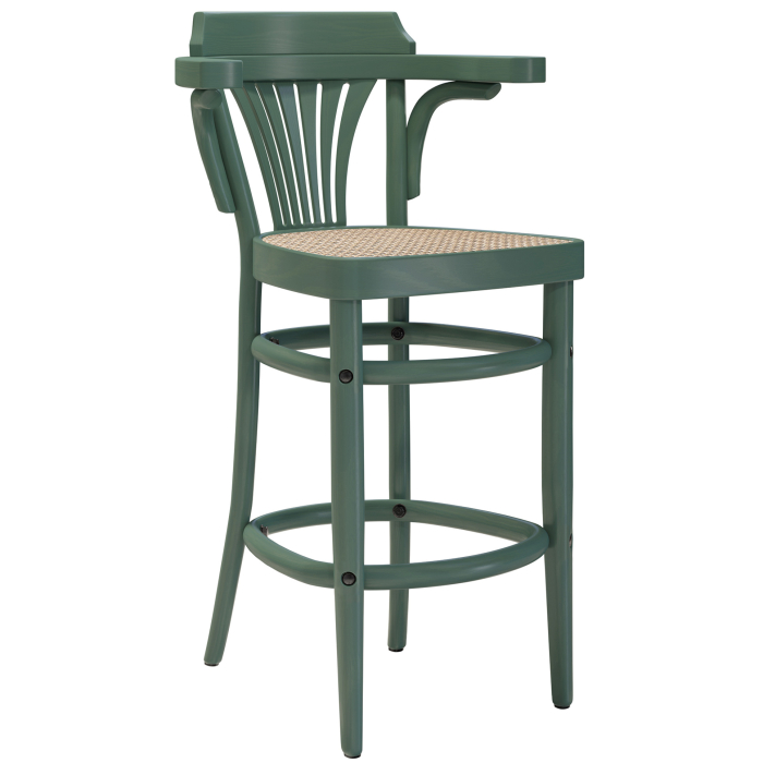 CHAUSEY | Bugtræ Barstol | Rattan Flet | Grøn | Bugtræ