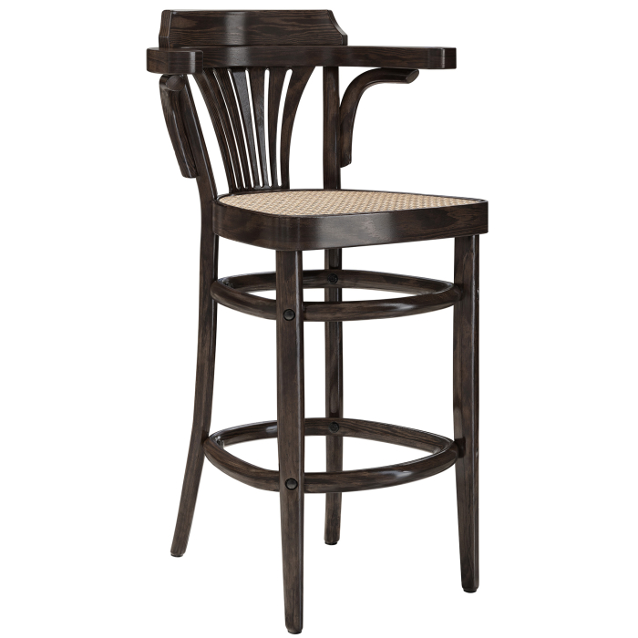 CHAUSEY | Bentwood Bar Stool | Rattan Wicker | Wenge