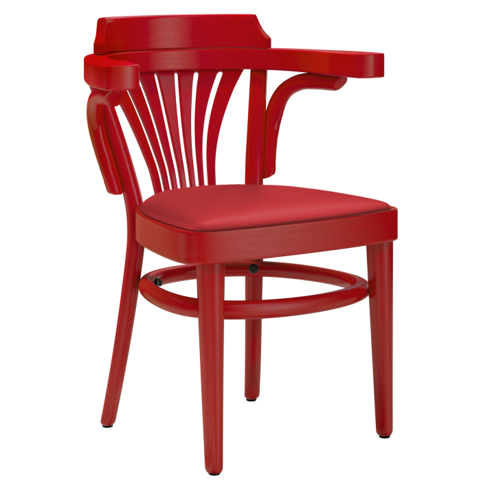 CHAUSEY | Sedia in legno curvato | Legno / Pelle Rossa | Rosso | Legno curvato