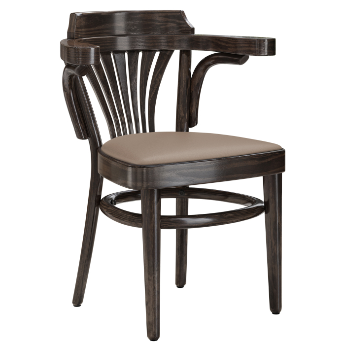 CHAUSEY | Bentwood chair | Wood / Leather Taupe | Wenge | Bentwood