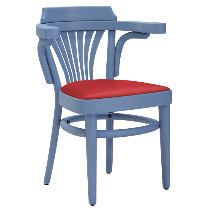 CHAUSEY | Bugholzstoel | Hout / Leer Rood | Blauw | Bugholz