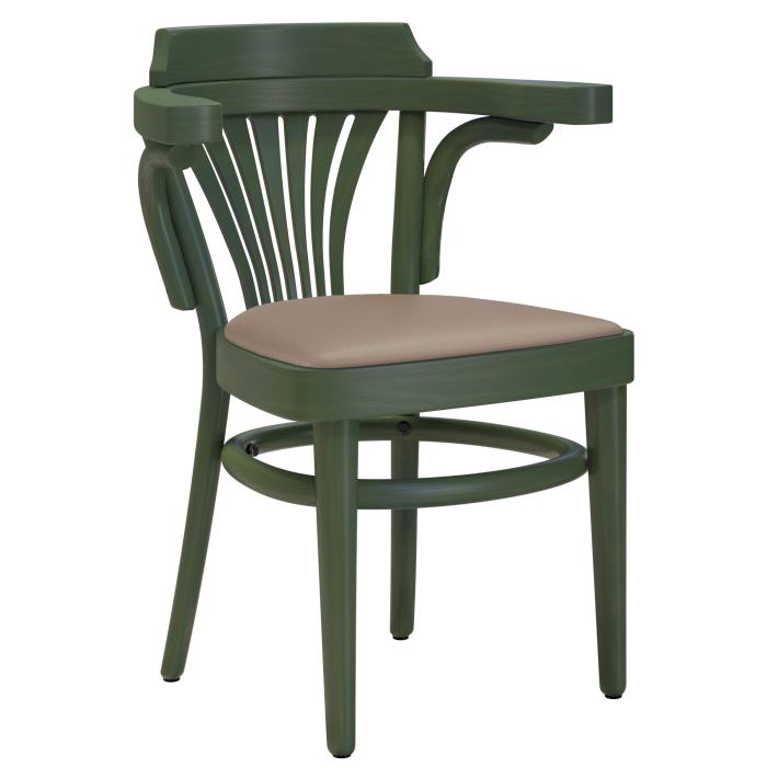 CHAUSEY | Bentwood Chair | Wood / Leather Taupe | Olive Green | Bentwood