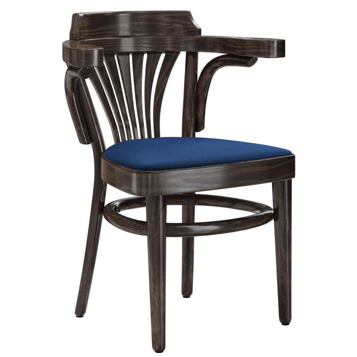 CHAUSEY | Bugholzstoel | Hout / Fluweel Blauw | Wenge | Bugholz