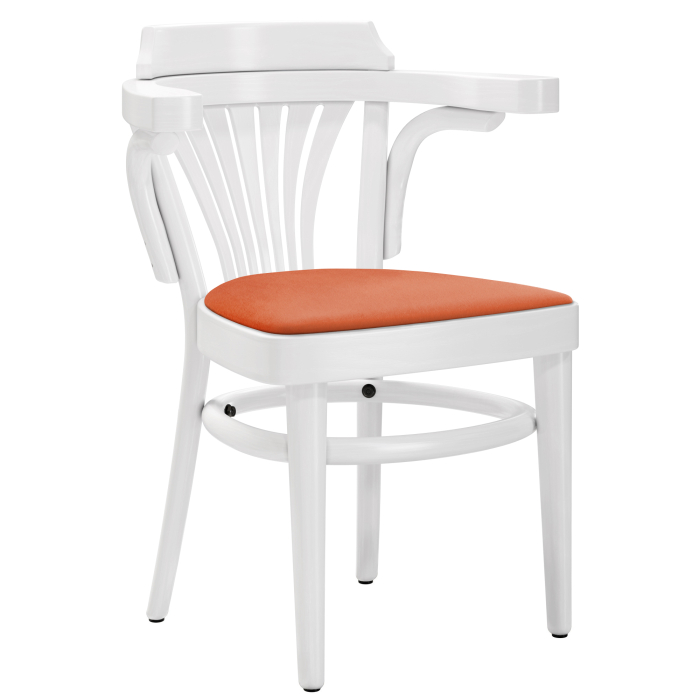 CHAUSEY | Bøgstol | Træ / Samt Orange | Hvid | Bøgstol