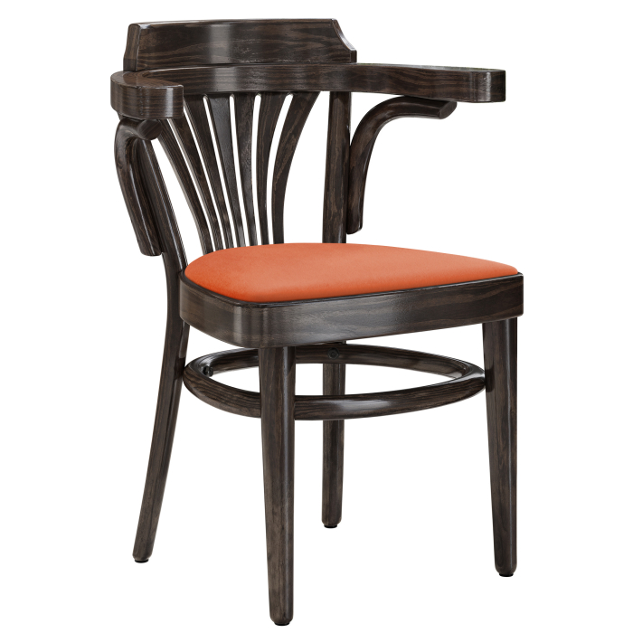 CHAUSEY | Bugholzstoel | Hout / Fluweel Oranje | Wenge | Bugholz