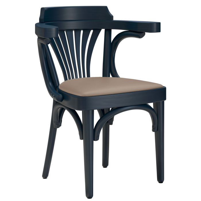 Chausey | Sedia in faggio | Legno / Pelle | Blu scuro / Talpa | Faggio