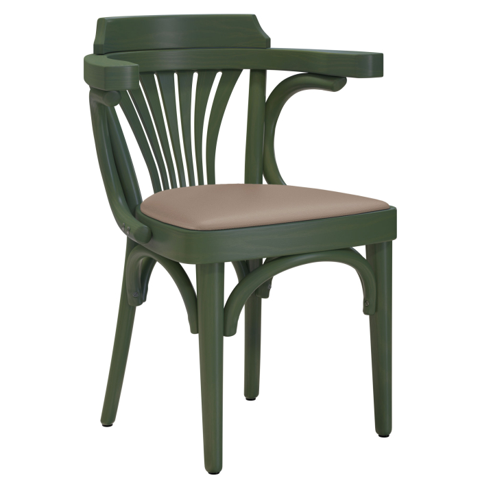 Chausey | Bugholzstol | Træ / Læder | Olivegrøn / Taupe | Bugholz