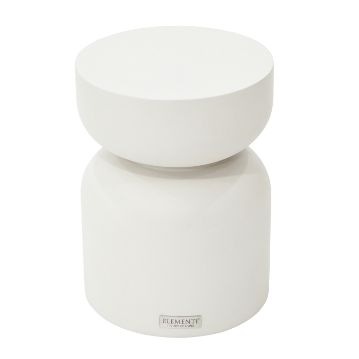 CHRONOS | Design Beistelltisch | Ø:H 35 x 46 cm | Beton | Weiss