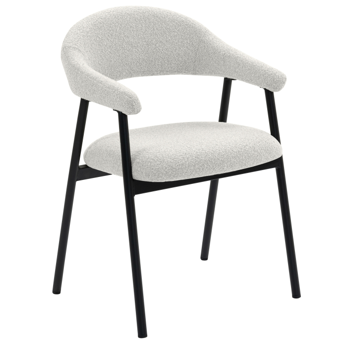 LARA | Silla de hotel | Tela de peluche | Crema