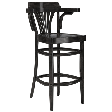 CHAUSEY | Bentwood barkruk | Hout | Zwart