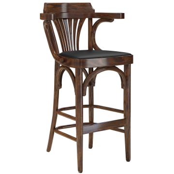 Chausey | Bugholz Barhocker | Holz / Leder | Walnuß | Bugholz