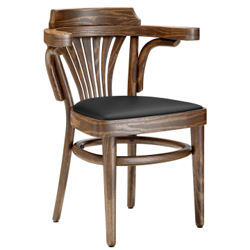 CHAUSEY | Chaise en bois courbé | Bois / Cuir | Vintage Vieille Patine | Bois courbé