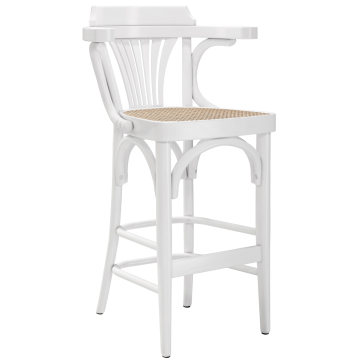 Chausey | Sgabello Barhocker in Legno | Legno / Intreccio | Bianco | Legno Curvato