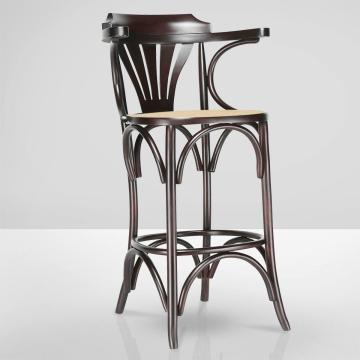 CHAUSEY | Bugholz Barhocker | Wenge | Bugholz | Geflecht Naturell