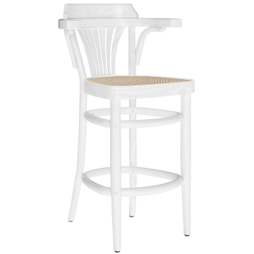 CHAUSEY | Bugholz Barstol | Rattan Flettverk | Hvit
