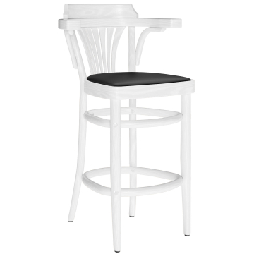CHAUSEY | Sgabello Barhocker in compensato | Legno / Pelle | Bianco
