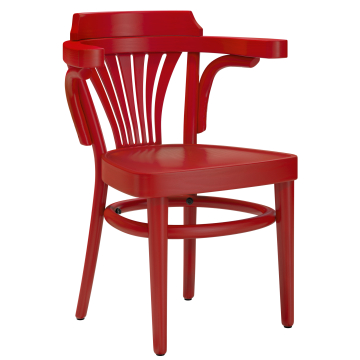 CHAUSEY | Buerstoel van gebogen hout | Hout | Rood | Bugholz