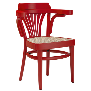 CHAUSEY | Bugholzstoel | Rotan vlechtwerk | Rood | Bugholz