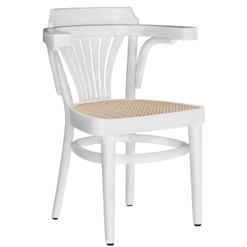 CHAUSEY | Bugholzstuhl | Rattan Geflecht | Weiß | Bugholz