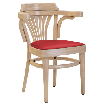 CHAUSEY | Buikstoel | Hout / Leer Rood | Eik | Buikstoel