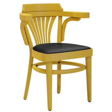 CHAUSEY | Sedia in legno curvato | Legno / Pelle | Giallo | Bugholz