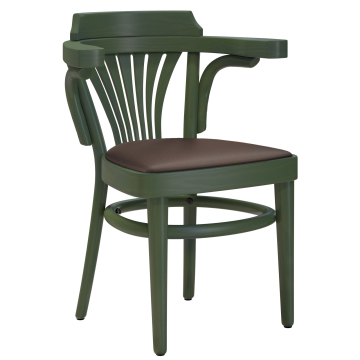 CHAUSEY | Bentwoodestol | Træ / Læder Brun | Olivengrøn | Bentwood