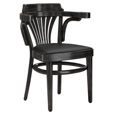 CHAUSEY | sedia in legno curvato | legno / pelle | nero | legno curvato