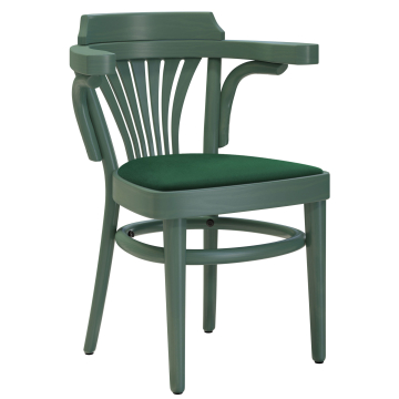 CHAUSEY | Fauteuil en bois bent (bugholz) | Bois / Velours Vert | Vert | Bugholz