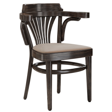 CHAUSEY | Chaise en bois moulé | Bois / Velours taupe | Wenge | Bois moulé