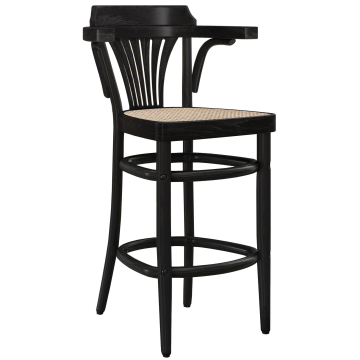 CHAUSEY | Bentwood barstol | Rottingfletting | Svart
